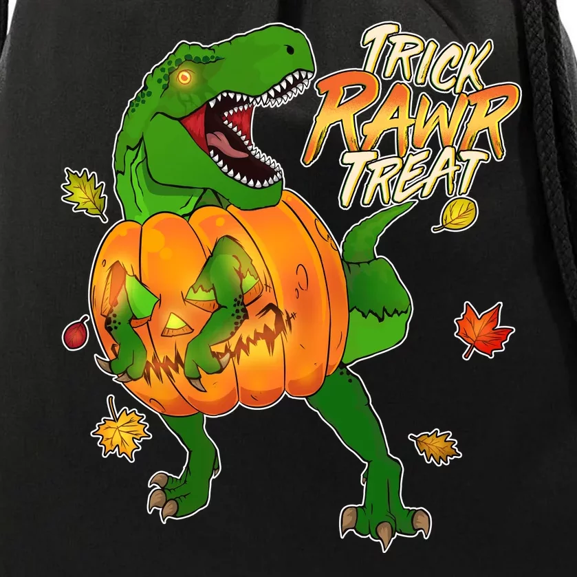 Trick RAWR Treat T-Rex Funny Halloween Drawstring Bag