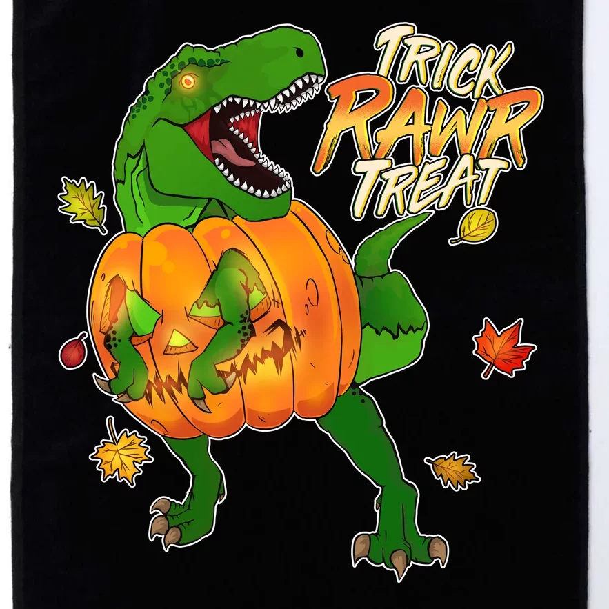 Trick RAWR Treat T-Rex Funny Halloween Platinum Collection Golf Towel