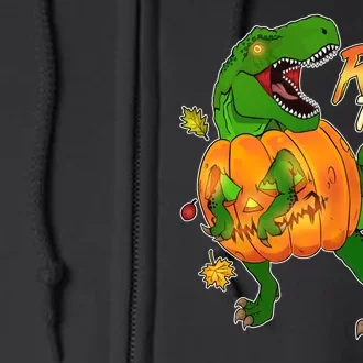 Trick RAWR Treat T-Rex Funny Halloween Full Zip Hoodie