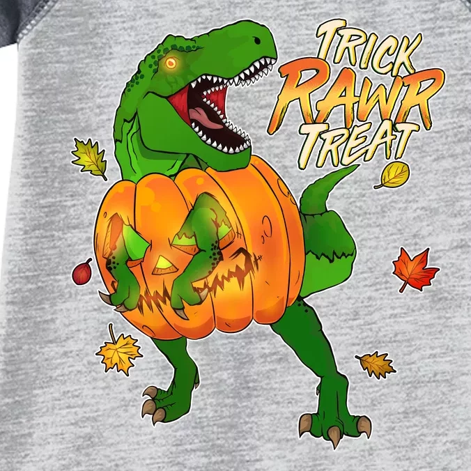 Trick RAWR Treat T-Rex Funny Halloween Infant Baby Jersey Bodysuit