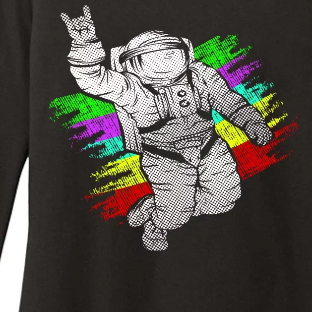 Trippy Astronaut Womens CVC Long Sleeve Shirt