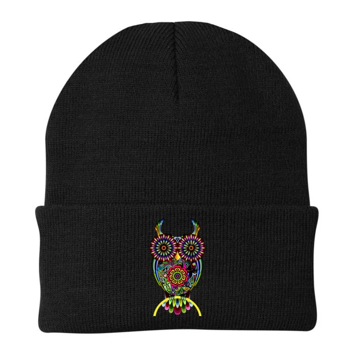 Trippy Big Eyed Owl Knit Cap Winter Beanie