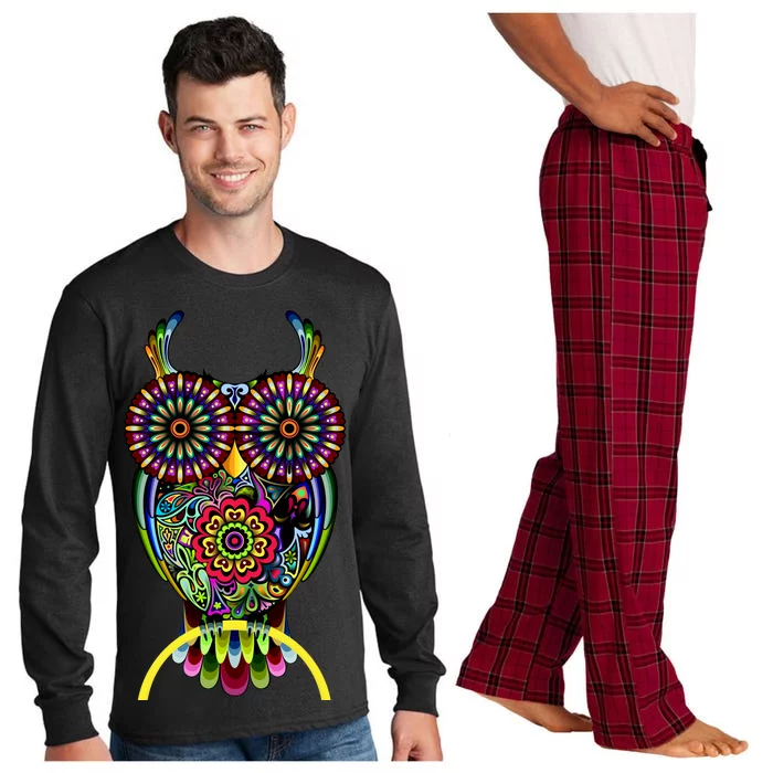 Trippy Big Eyed Owl Long Sleeve Pajama Set