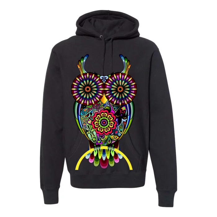 Trippy Big Eyed Owl Premium Hoodie