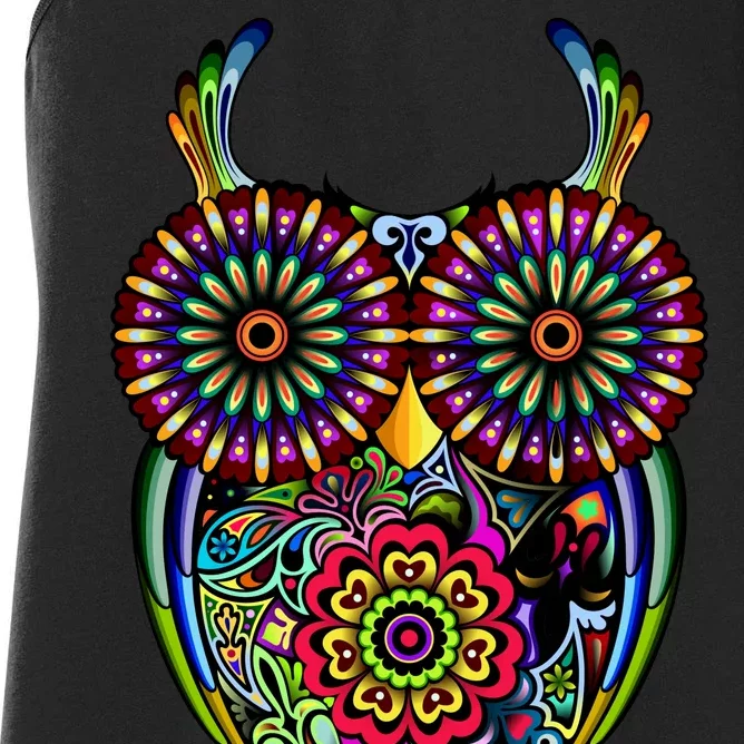 Trippy Big Eyed Owl Women's Racerback Tank