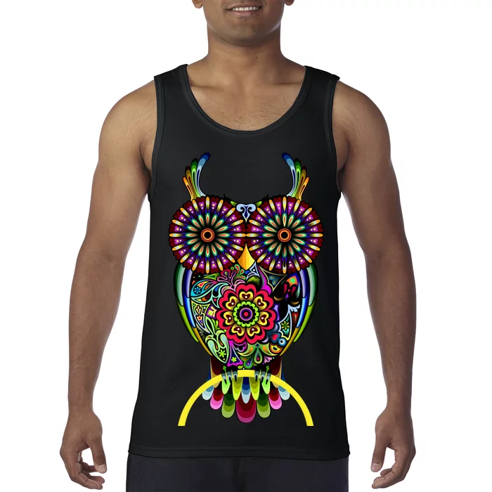 Trippy Big Eyed Owl Tank Top