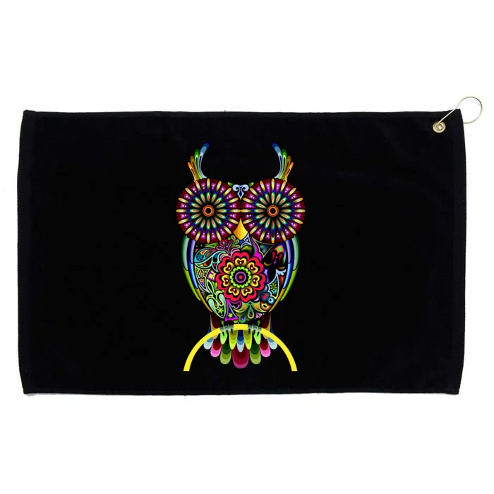 Trippy Big Eyed Owl Grommeted Golf Towel