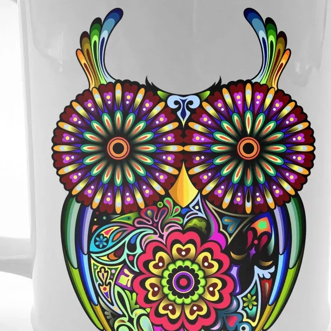 Trippy Big Eyed Owl Front & Back Beer Stein