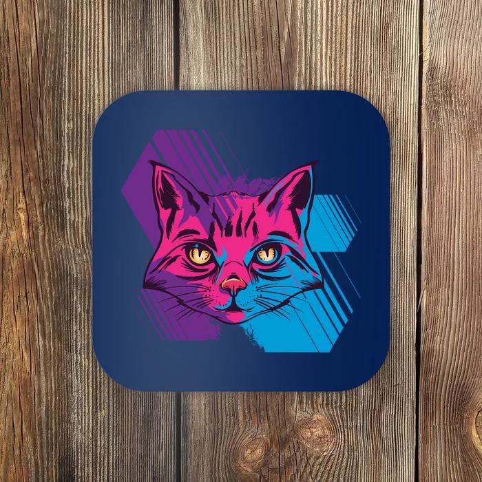 Trippy Cat Face Coaster