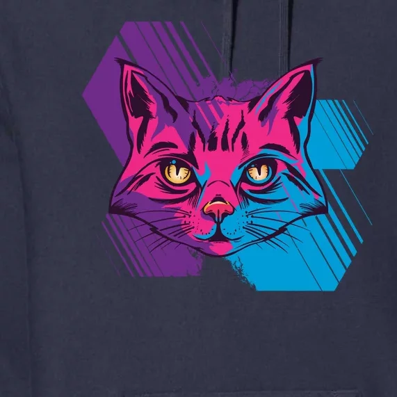 Trippy Cat Face Premium Hoodie