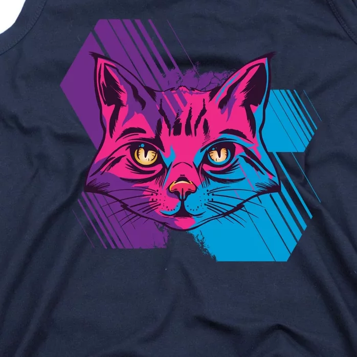 Trippy Cat Face Tank Top