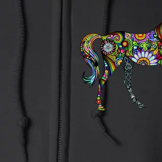 Trippy Cheerful Horse Full Zip Hoodie