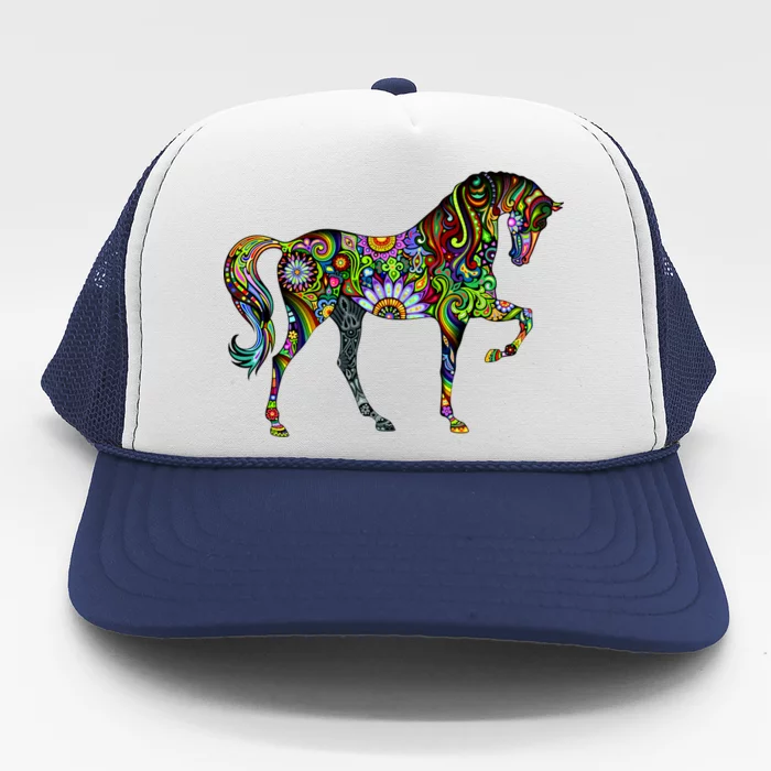 Trippy Cheerful Horse Trucker Hat