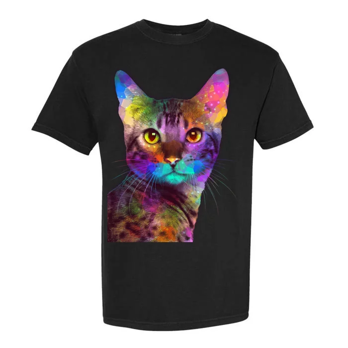 Trippy Colorful Cat Garment-Dyed Heavyweight T-Shirt