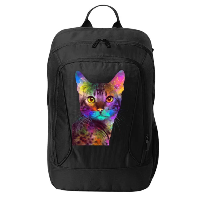 Trippy Colorful Cat City Backpack