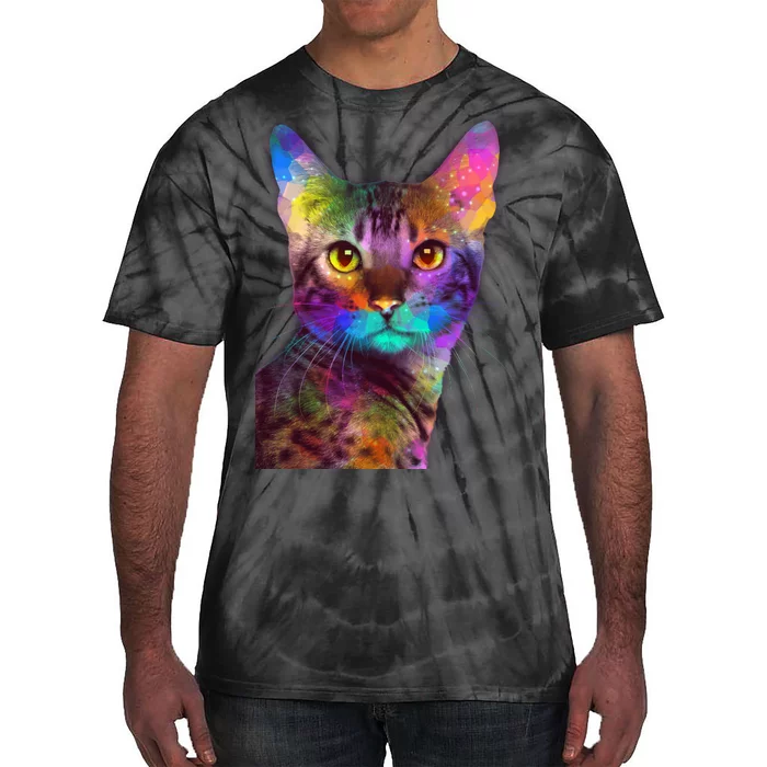 Trippy Colorful Cat Tie-Dye T-Shirt