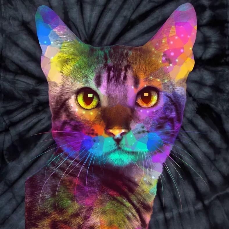 Trippy Colorful Cat Tie-Dye T-Shirt