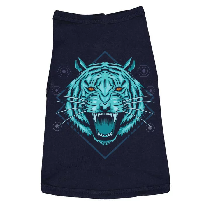 Trippy Cyan Tiger Graphic Doggie Tank