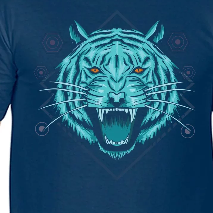 Trippy Cyan Tiger Graphic Comfort Colors T-Shirt