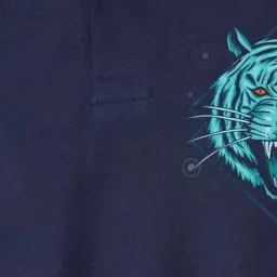 Trippy Cyan Tiger Graphic Softstyle Adult Sport Polo