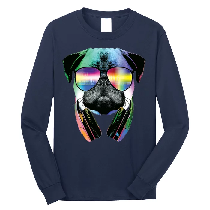 Trippy DJ Pug Long Sleeve Shirt