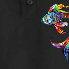 Trippy Fish Motley Dry Zone Grid Performance Polo