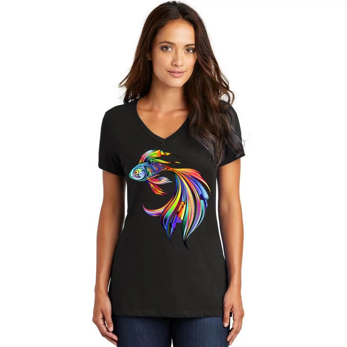 Trippy Fish Motley Women's V-Neck T-Shirt