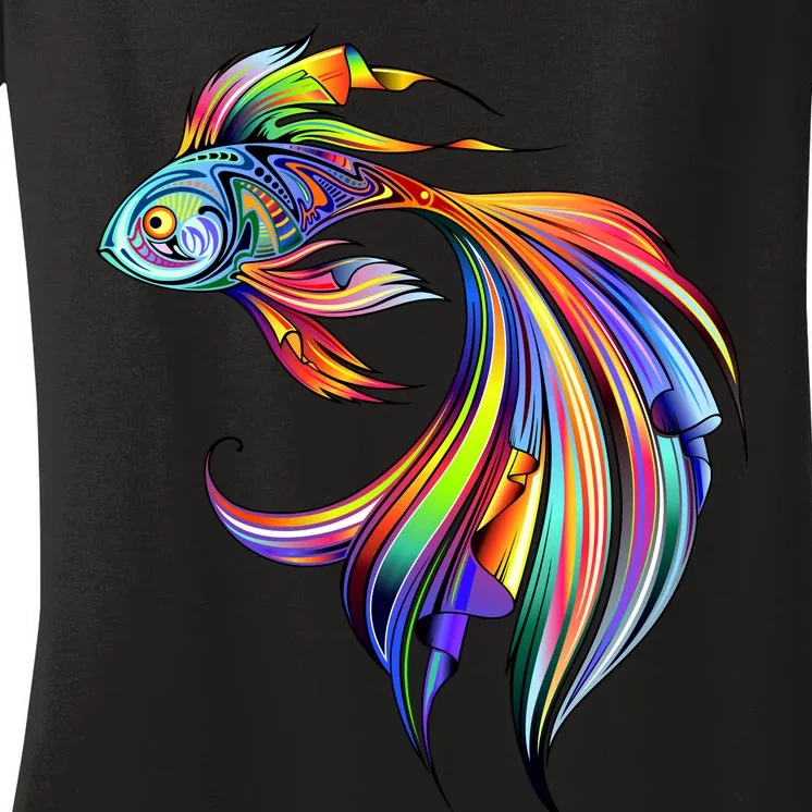 Trippy Fish Motley Women's V-Neck T-Shirt