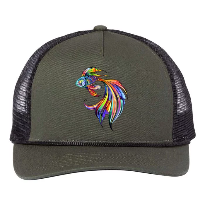 Trippy Fish Motley Retro Rope Trucker Hat Cap