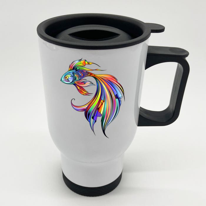 Trippy Fish Motley Front & Back Stainless Steel Travel Mug