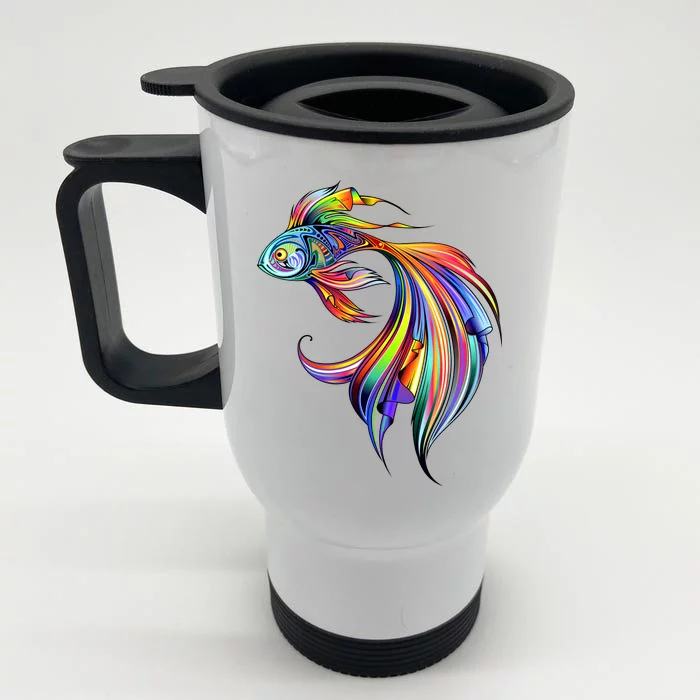 Trippy Fish Motley Front & Back Stainless Steel Travel Mug