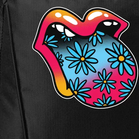 Trippy Floral Mouth City Backpack