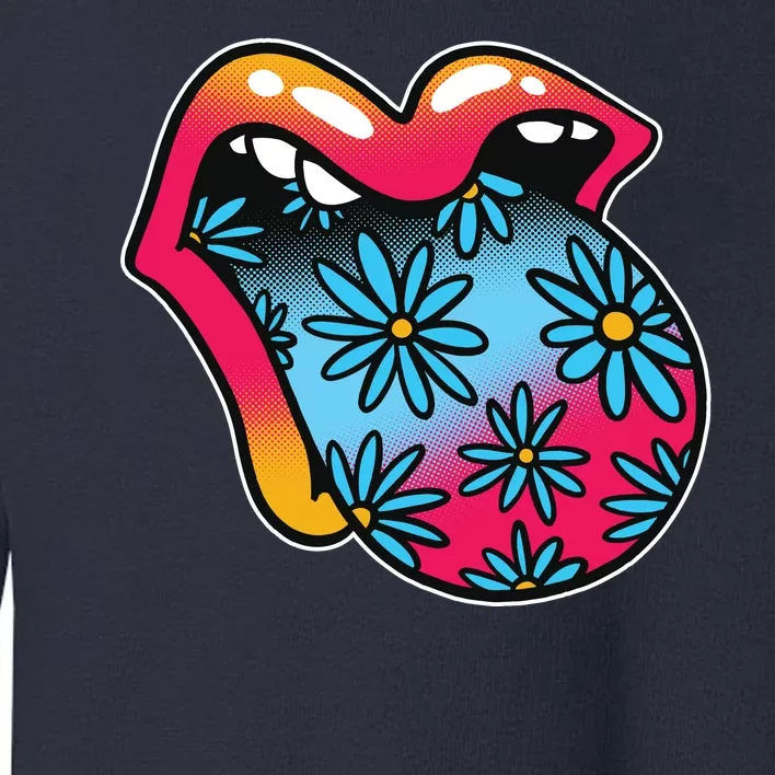 Trippy Floral Mouth Toddler Sweatshirt