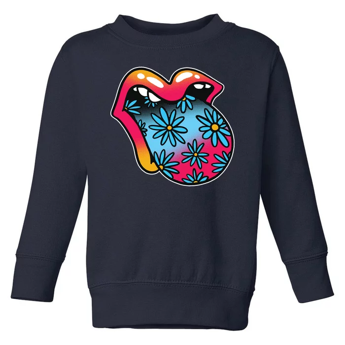 Trippy Floral Mouth Toddler Sweatshirt