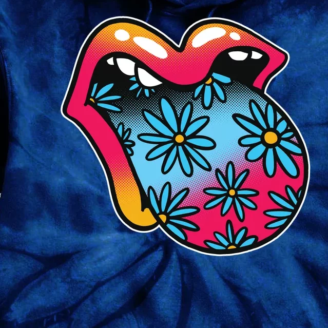 Trippy Floral Mouth Tie Dye Hoodie