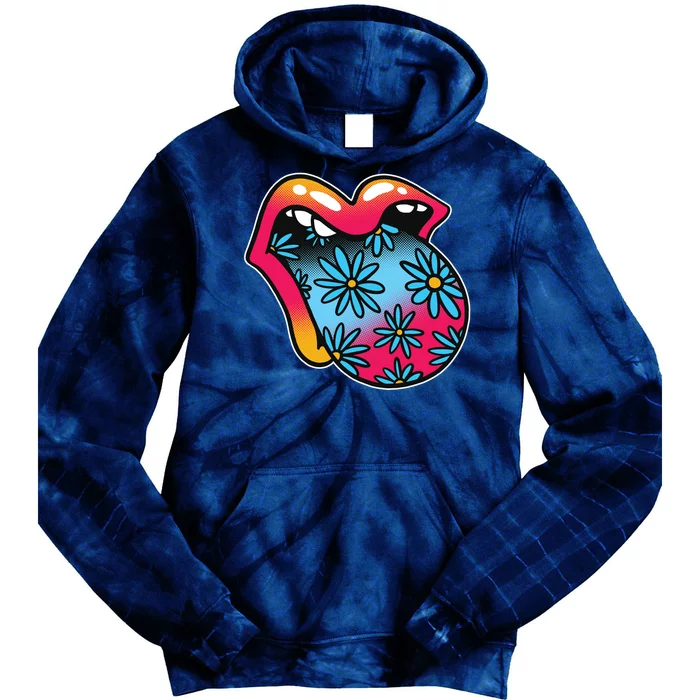 Trippy Floral Mouth Tie Dye Hoodie