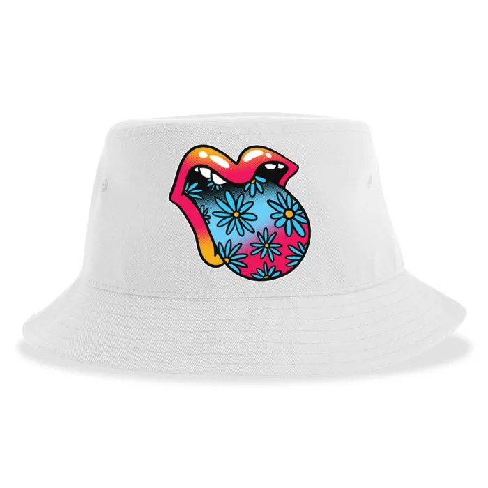 Trippy Floral Mouth Sustainable Bucket Hat