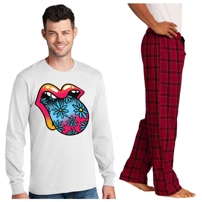 Trippy Floral Mouth Long Sleeve Pajama Set