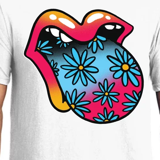 Trippy Floral Mouth Pajama Set