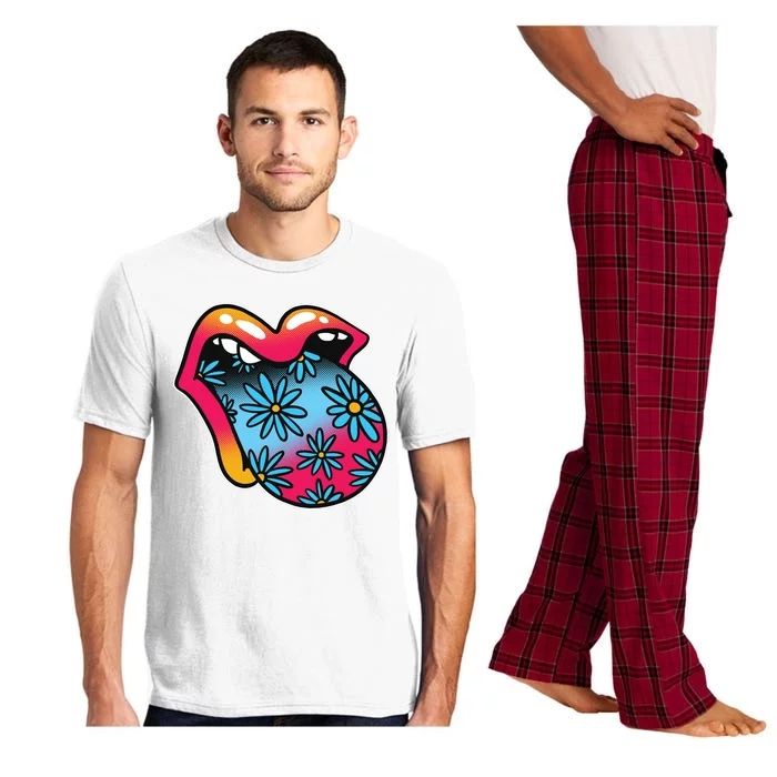 Trippy Floral Mouth Pajama Set