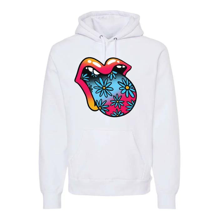 Trippy Floral Mouth Premium Hoodie