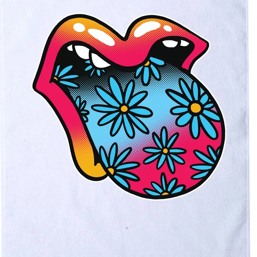 Trippy Floral Mouth Platinum Collection Golf Towel