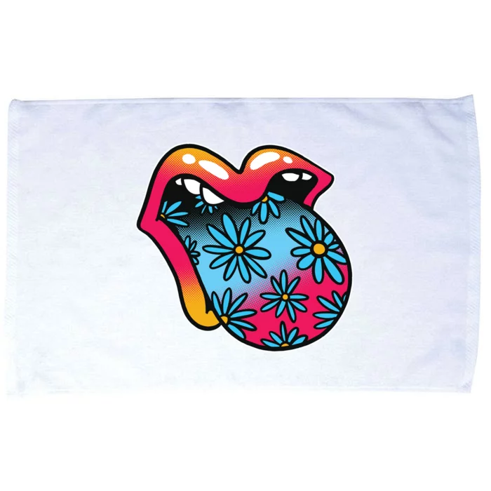 Trippy Floral Mouth Microfiber Hand Towel