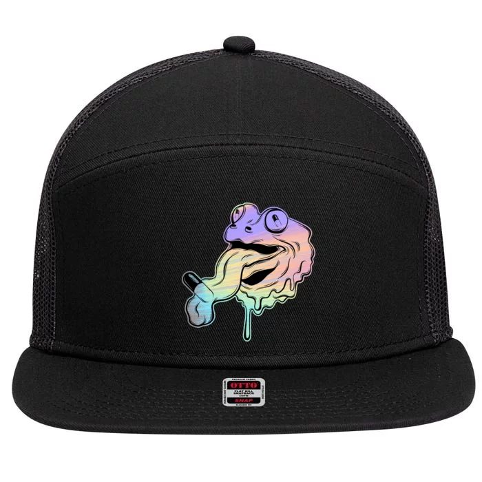 Trippy Frog 7 Panel Mesh Trucker Snapback Hat