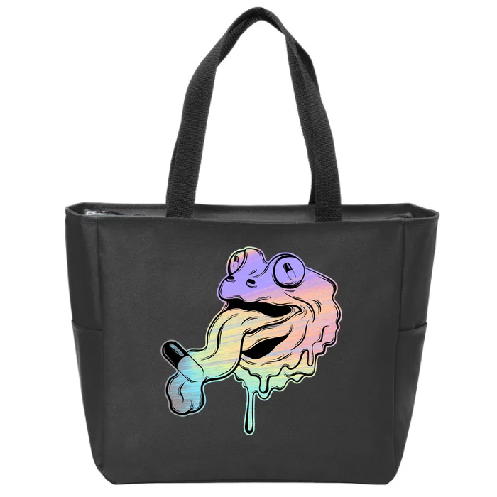 Trippy Frog Zip Tote Bag