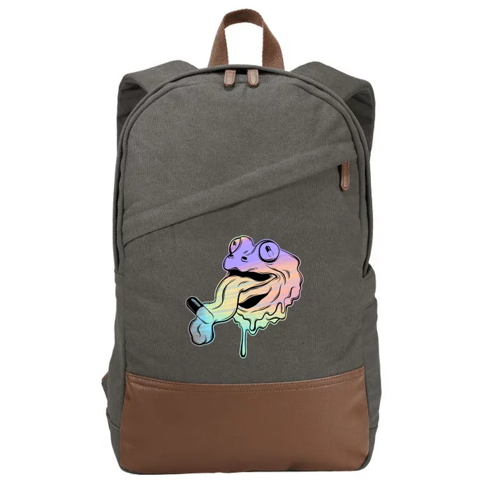 Trippy Frog Cotton Canvas Backpack