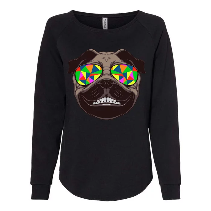 Trippy Hypnotized Pug Womens California Wash Sweatshirt