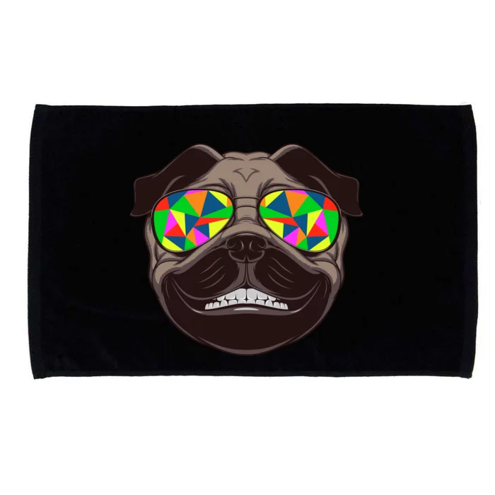 Trippy Hypnotized Pug Microfiber Hand Towel