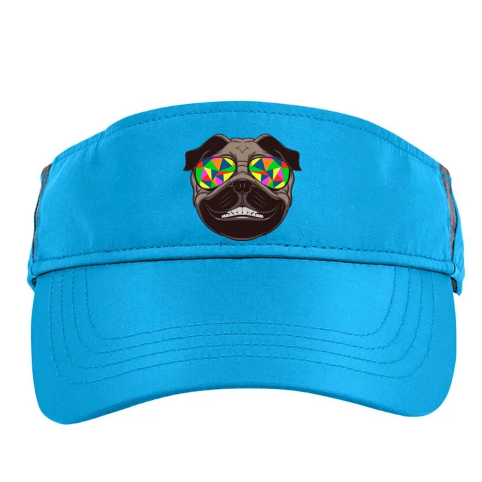 Trippy Hypnotized Pug Adult Drive Performance Visor