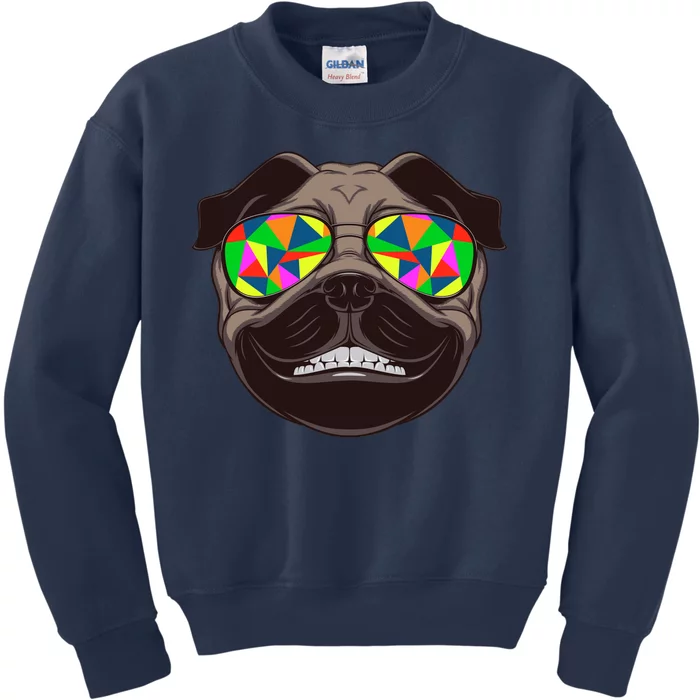 Trippy Hypnotized Pug Kids Sweatshirt